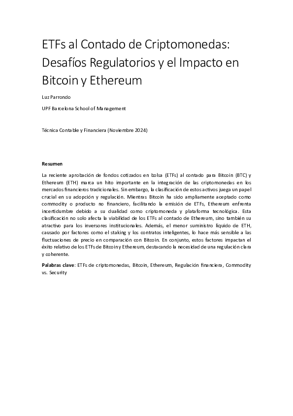(PDF) ETFs al Contado para BTC y ETH