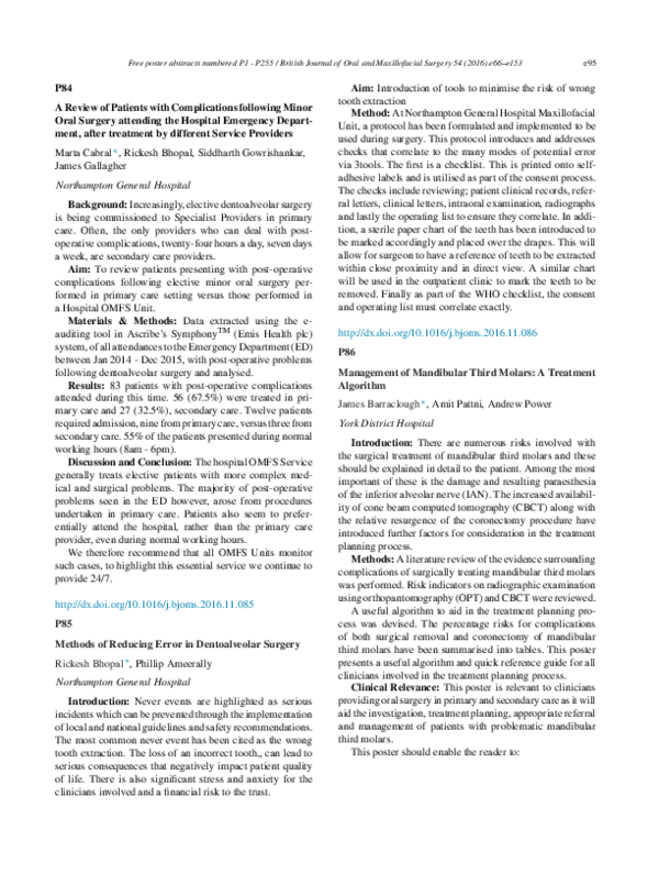 (PDF) Methods of Reducing Error in Dentoalveolar Surgery