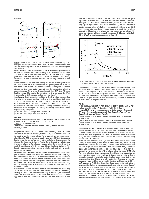 (PDF) PO-0814 Clinical Implementation and Qa of Monte Carlo-Based- Dose ...
