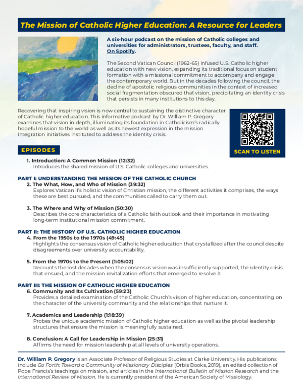 (PDF) Flyer Mission of Catholic Higher Education