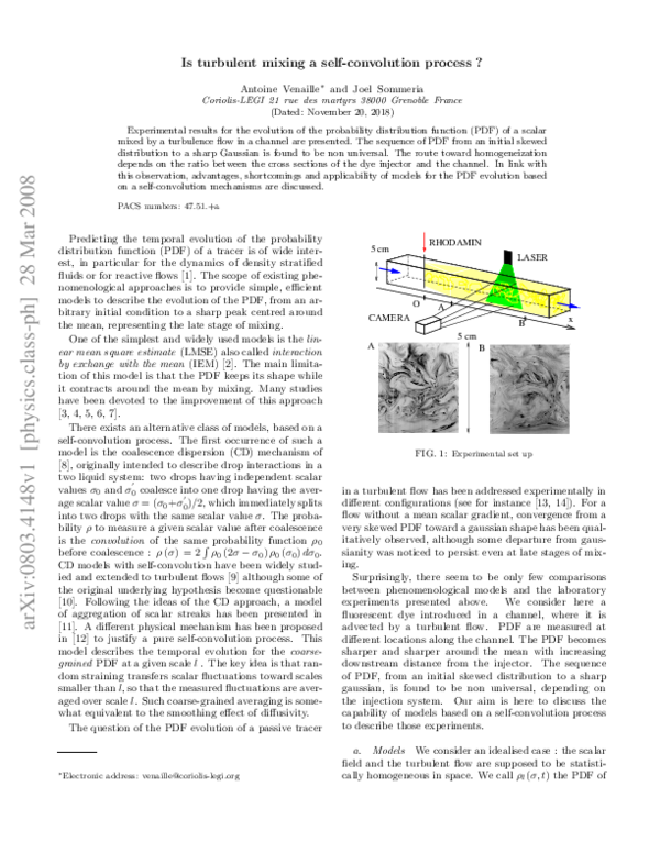 (PDF) Is Turbulent Mixing a Self-Convolution Process?