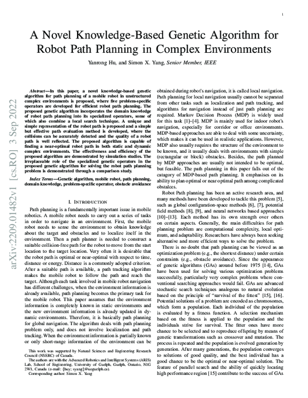 (PDF) A Novel Knowledge-Based Genetic Algorithm for Robot Path Planning ...