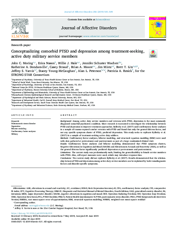 (PDF) Conceptualizing comorbid PTSD and depression among treatment ...