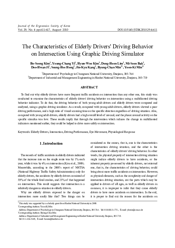 (PDF) The Characteristics of Elderly Drivers' Driving Behavior on ...