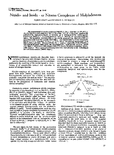 (PDF) Nitrido- and Imido - or Nitrene Complexes of Molybdenum