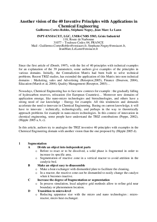 (PDF) Another vision of the 40 inventive principles with applications ...