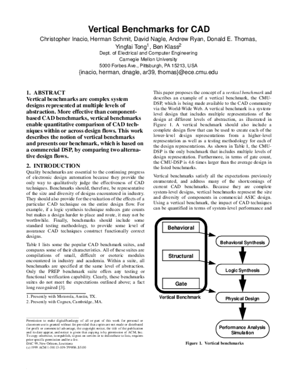 (PDF) Vertical benchmarks for CAD
