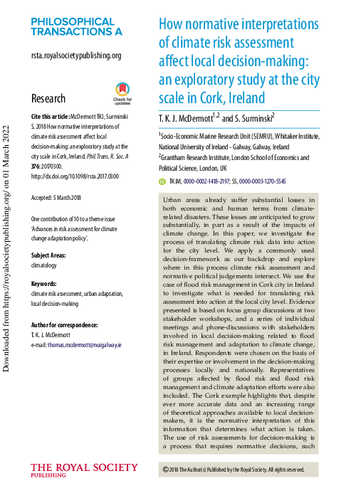 (PDF) How normative interpretations of climate risk assessment affect ...