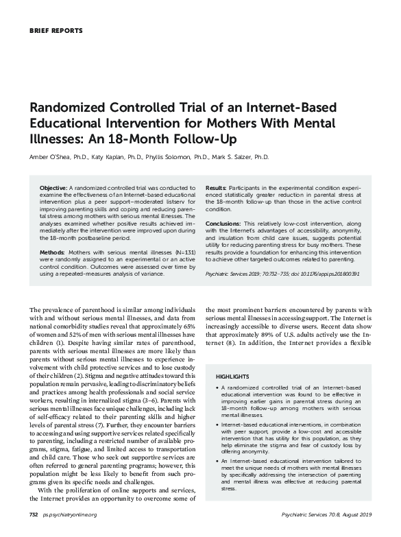 (PDF) Randomized Controlled Trial of an Internet-Based Educational ...