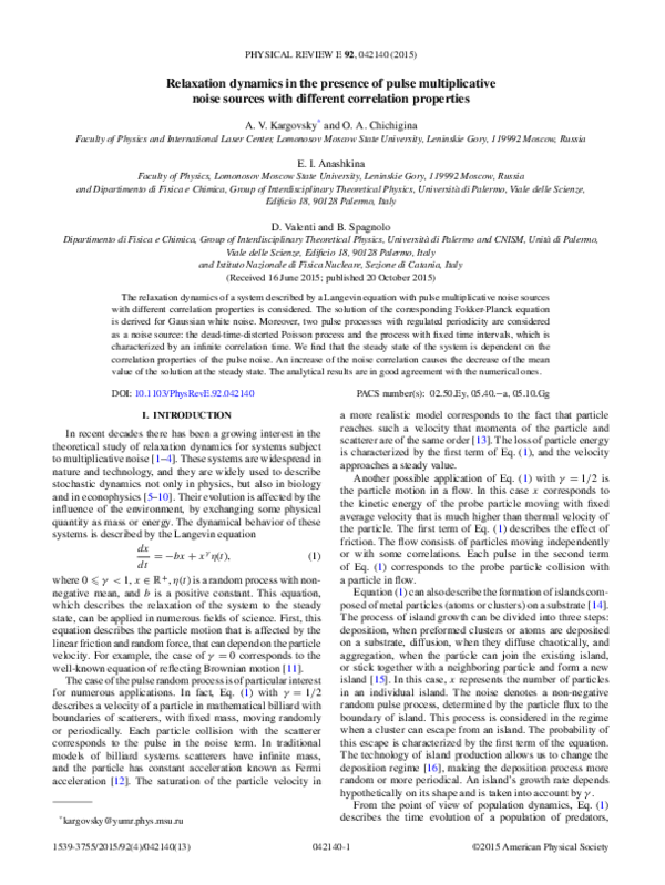 (PDF) Relaxation dynamics in the presence of pulse multiplicative noise ...