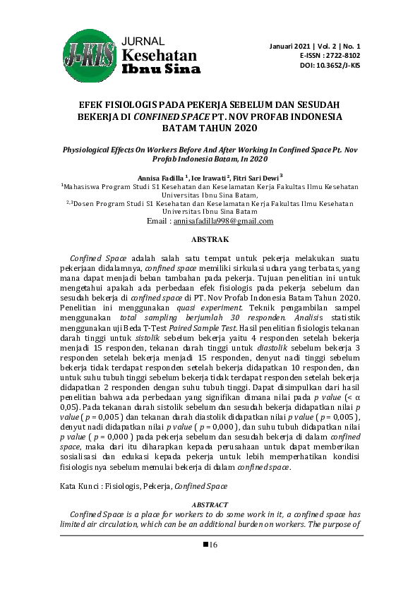 (PDF) Efek Fisiologis Pada Pekerja Sebelum Dan Sesudah Bekerja DI ...