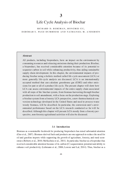 (PDF) Life Cycle Analysis of Biochar