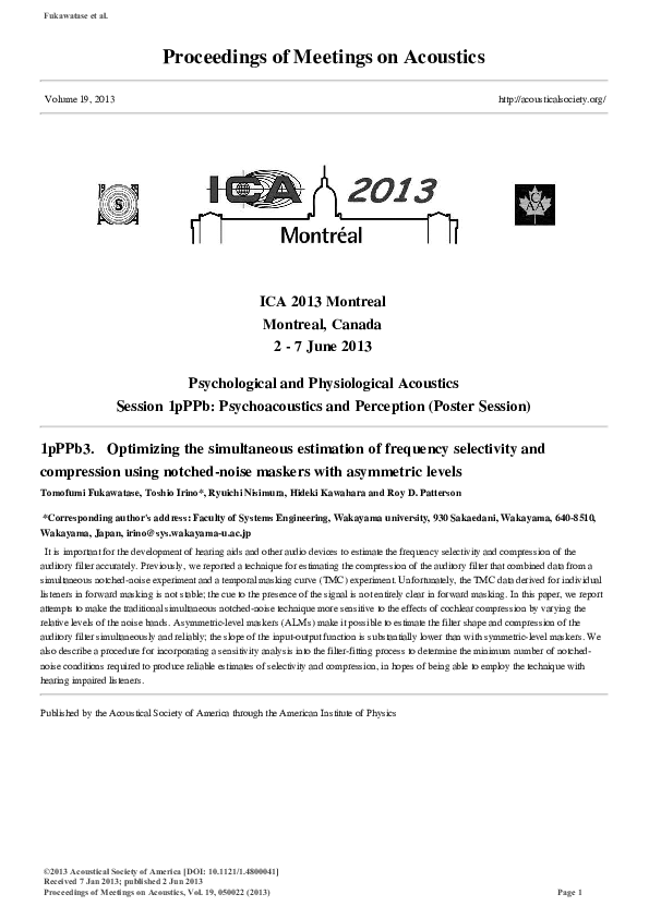 (PDF) Optimizing the simultaneous estimation of frequency selectivity ...