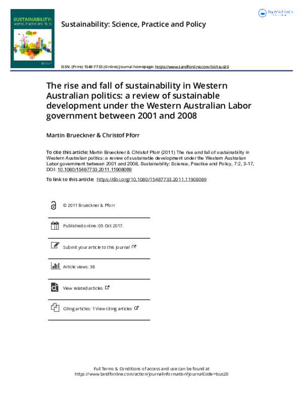 (PDF) The rise and fall of sustainability in Western Australian ...