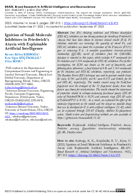(PDF) Ignition of Small Molecule Inhibitors in Friedreich's Ataxia with ...