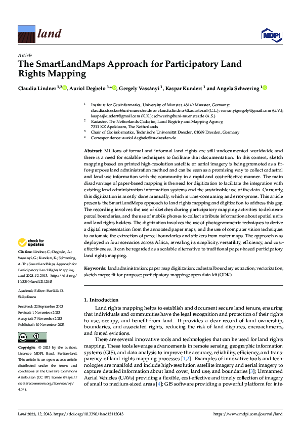 (PDF) The SmartLandMaps Approach for Participatory Land Rights Mapping