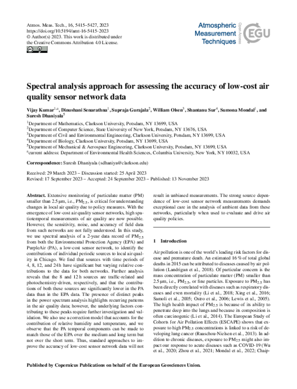 (PDF) Spectral analysis approach for assessing the accuracy of low-cost ...