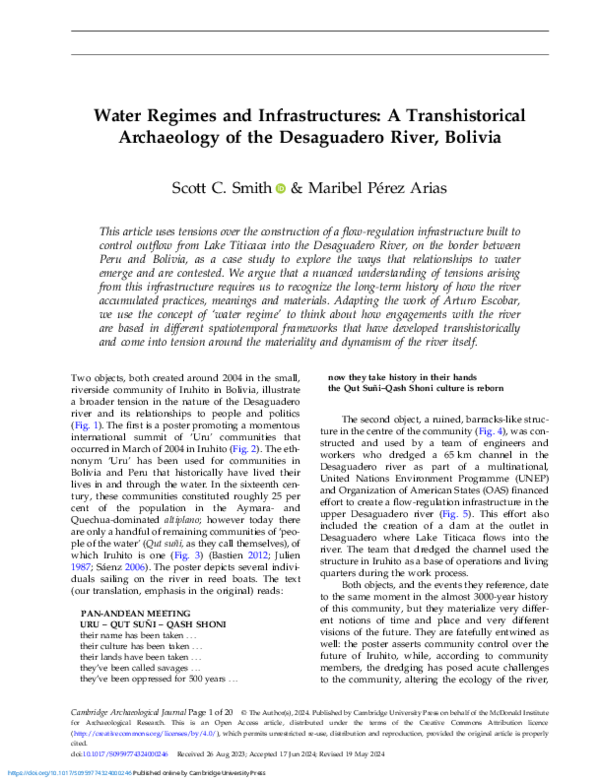 (PDF) Water regimes and infrastructures a transhistorical archaeology ...