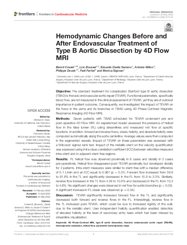 (PDF) Hemodynamic Changes Before and After Endovascular Treatment of ...