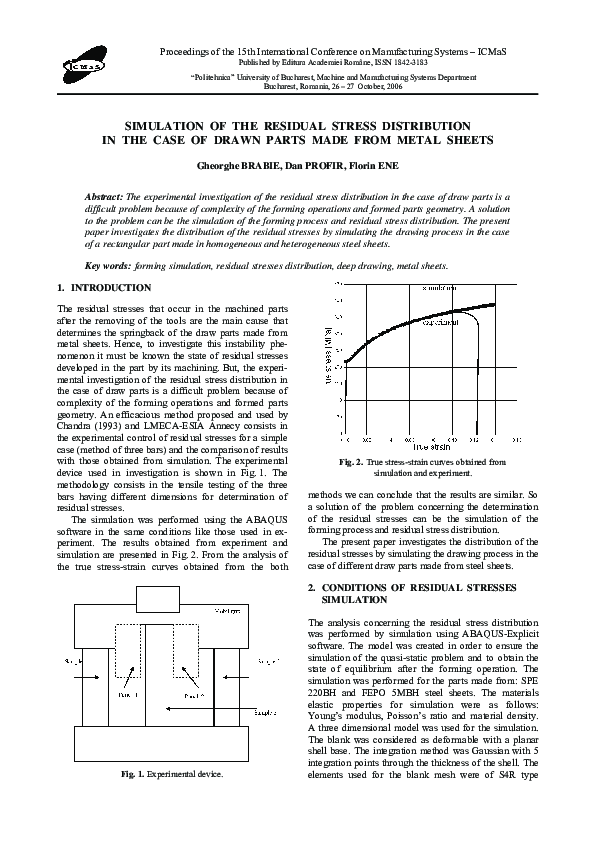(PDF) Simulation of the Residual Stress Distribution in the Case of ...