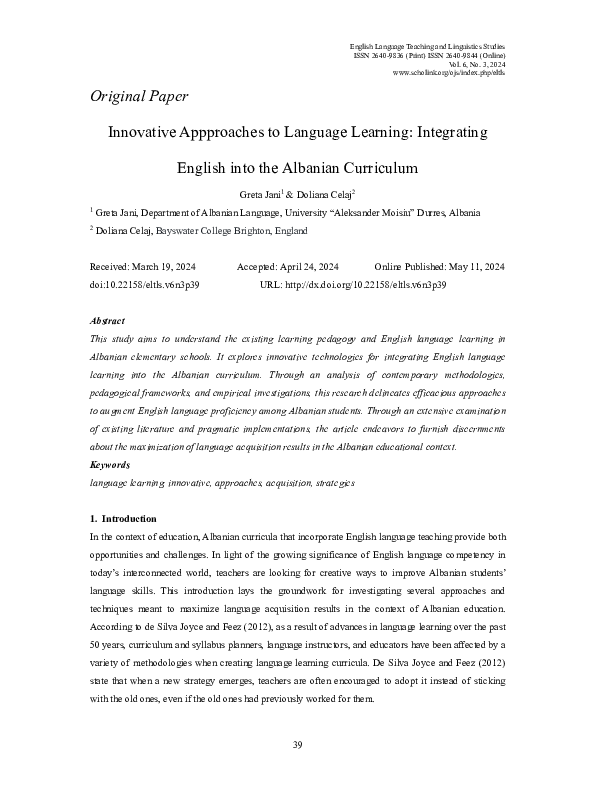 (PDF) Innovative Appproaches to Language Learning