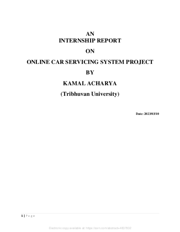 (PDF) Online car servicing system project report