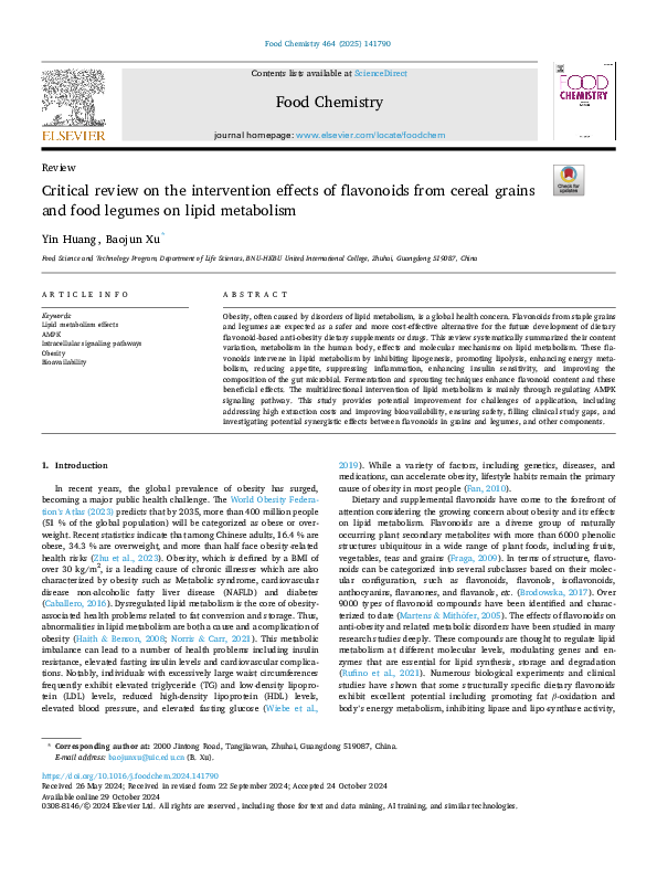(PDF) Critical review on the intervention effects of flavonoids from ...