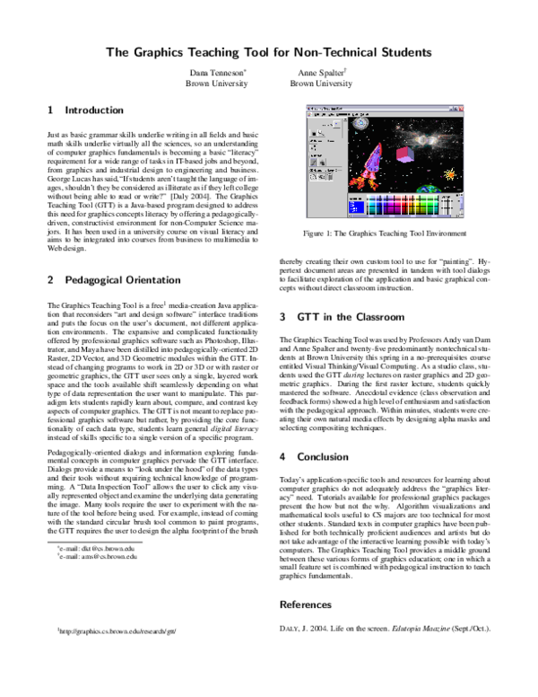 (PDF) The graphics teaching tool for non-technical students