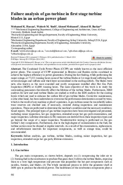 (PDF) Failure analysis of gas turbine in first stage turbine blades in ...