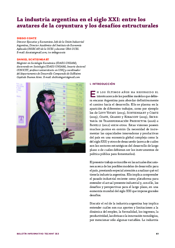 (PDF) La industria argentina en el siglo XXI: entre los avatares de la ...