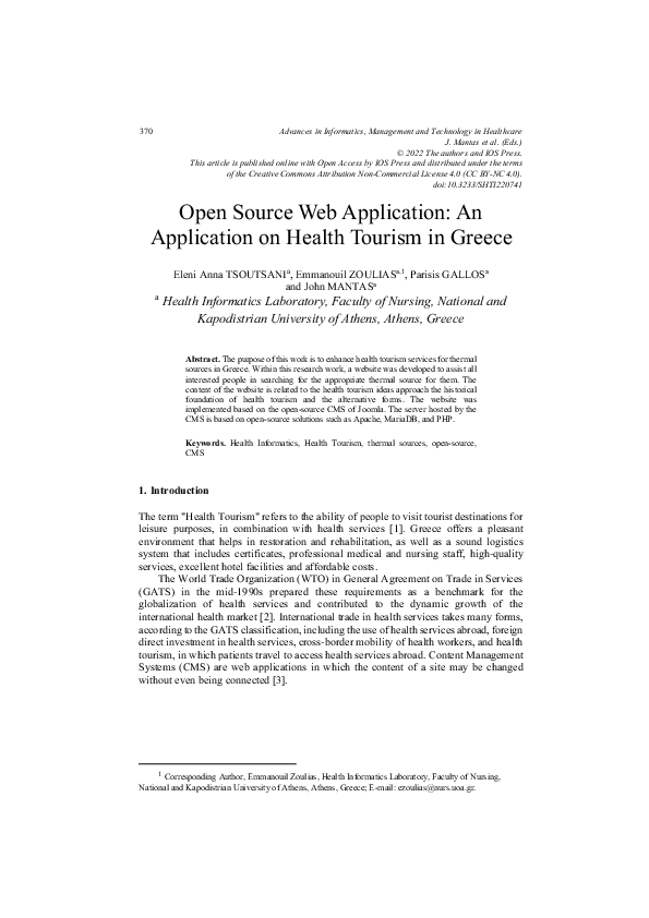 (PDF) Open Source Web Application: An Application on Health Tourism in ...