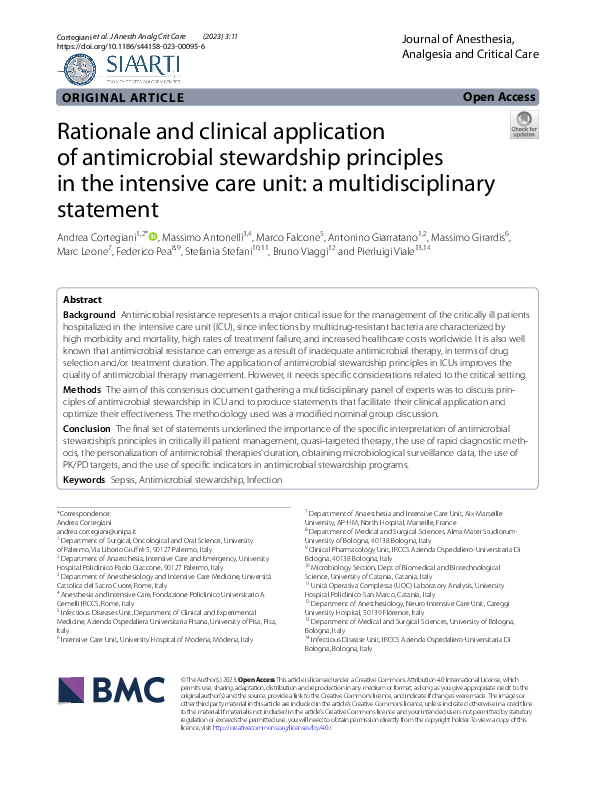 (PDF) Rationale and clinical application of antimicrobial stewardship ...