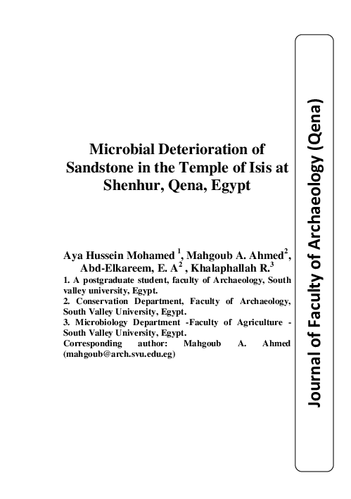 (PDF) Microbial Deterioration of Sandstone in the Temple of Isis at ...