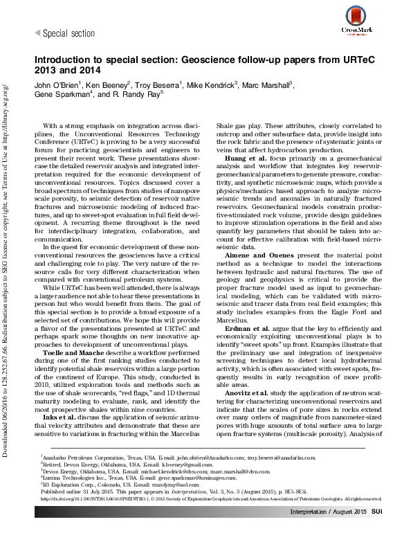 (PDF) Introduction to special section: Geoscience follow-up papers from ...