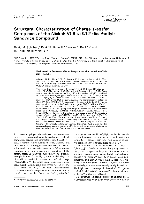 (PDF) Structural Characterization of Charge Transfer Complexes of the ...