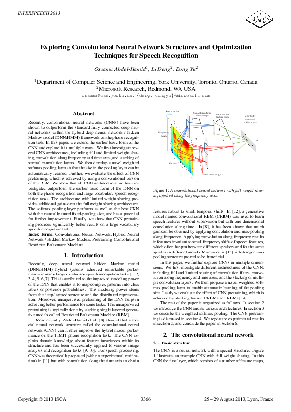 (PDF) Exploring convolutional neural network structures and ...