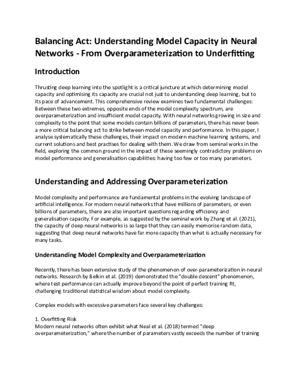 (PDF) Balancing Act: Understanding Model Capacity in Neural Networks ...