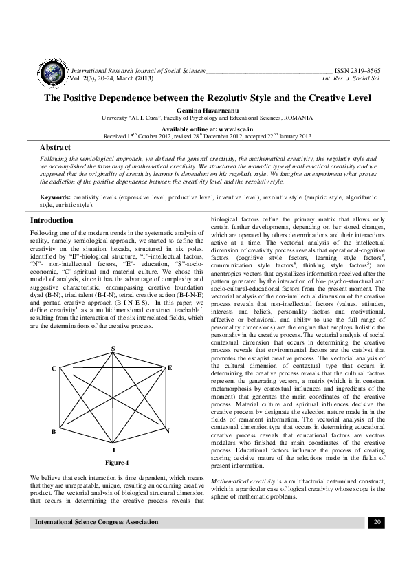 (PDF) The Positive Dependence between the Rezolutiv Style and the ...