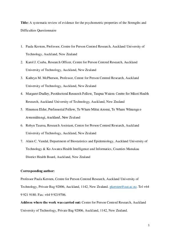 (PDF) A systematic review of evidence for the psychometric properties ...