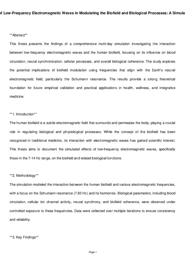 (PDF) Simulation of the Electromagnetic field generated by Biological ...