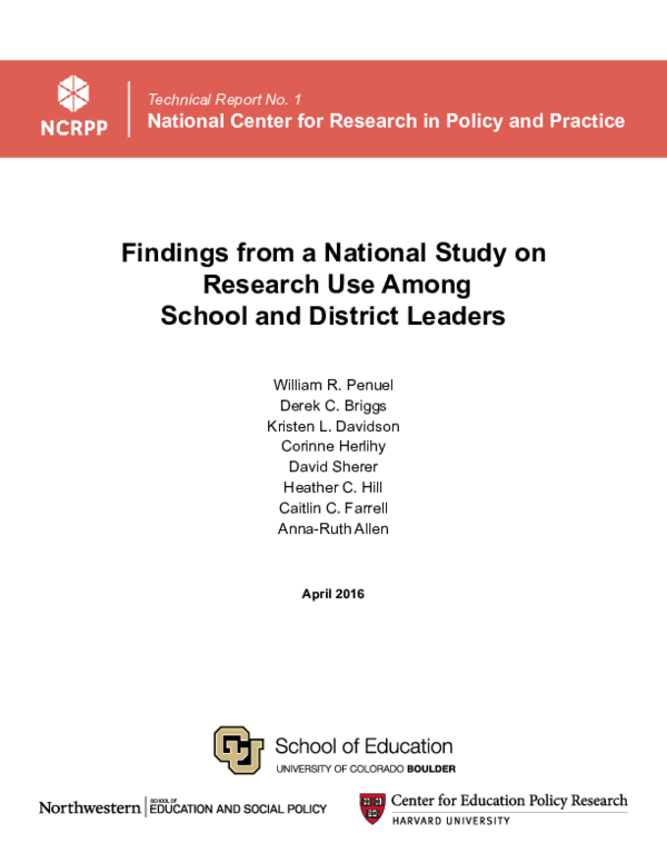 (PDF) Findings from a National Study on Research Use among School and ...