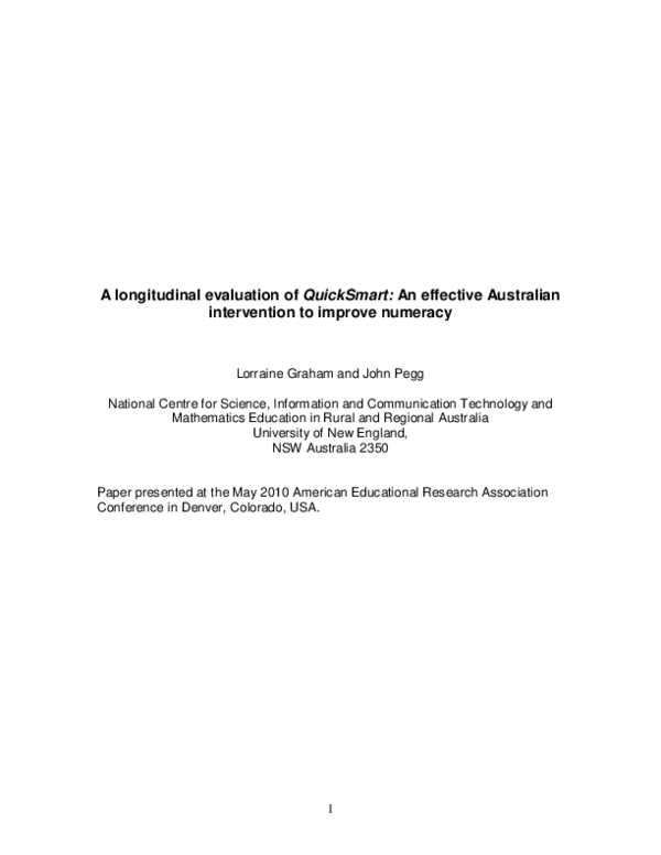 (PDF) A Longitudinal Evaluation of