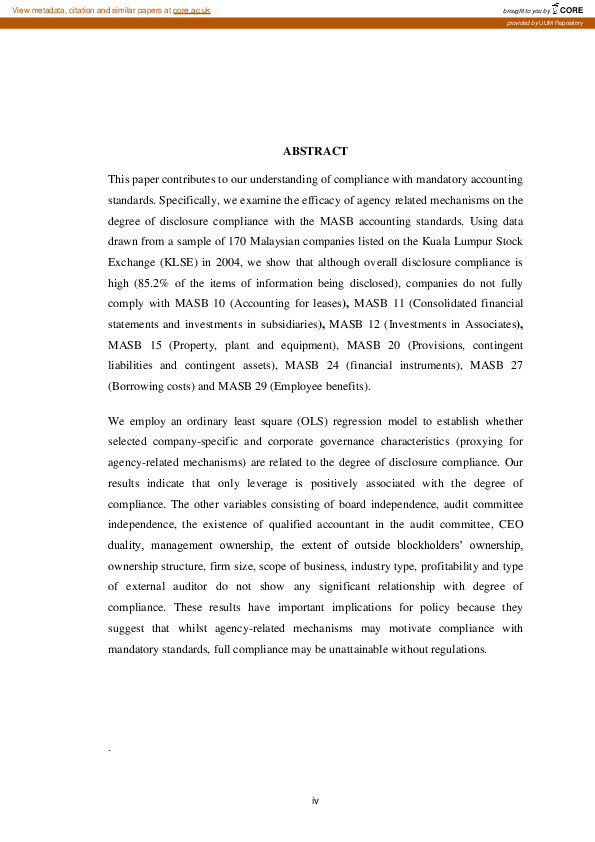 (PDF) The extent of compliance with MASB standards among Malaysian ...
