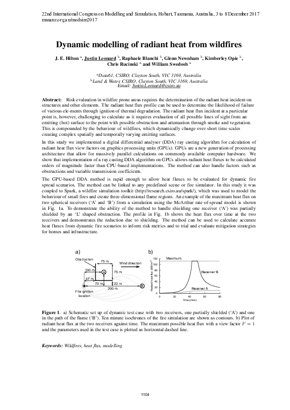 (PDF) Dynamic modelling of radiant heat from wildfires