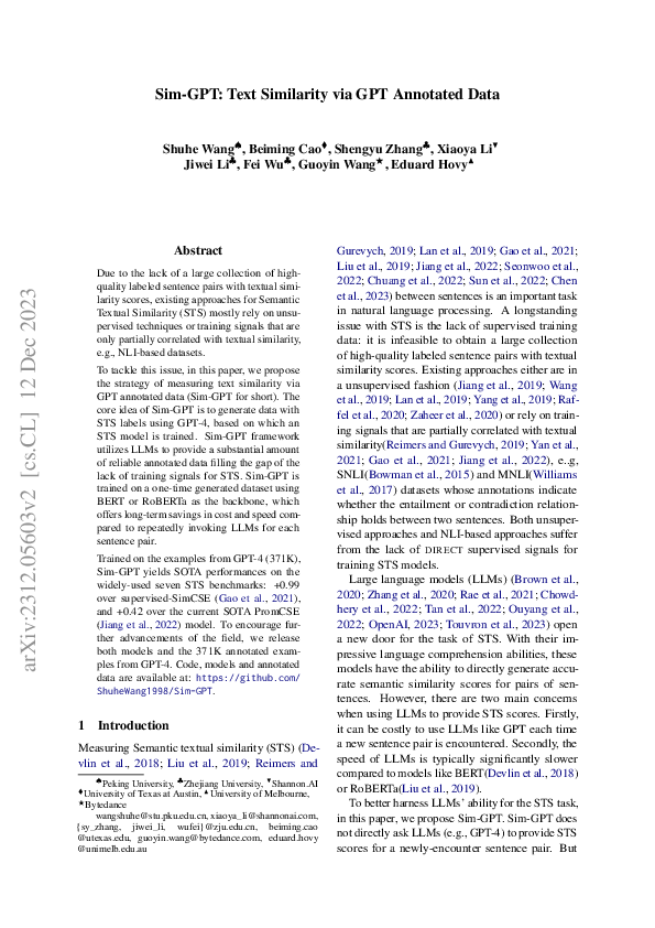 (PDF) Sim-GPT: Text Similarity via GPT Annotated Data
