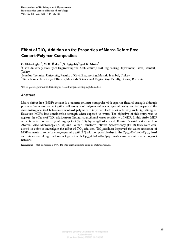 (PDF) Effect of TiO2 Addition on the Properties of Macro Defect Free ...