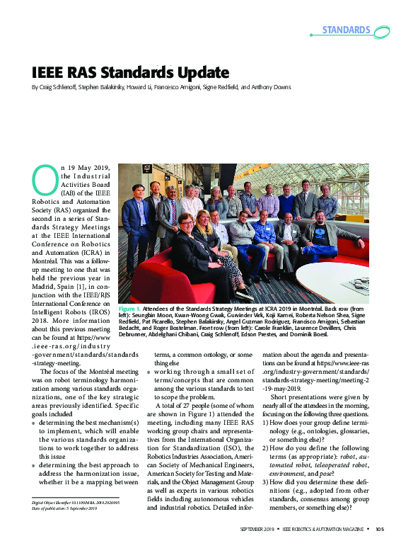 (PDF) IEEE RAS Standards Update [Standards]