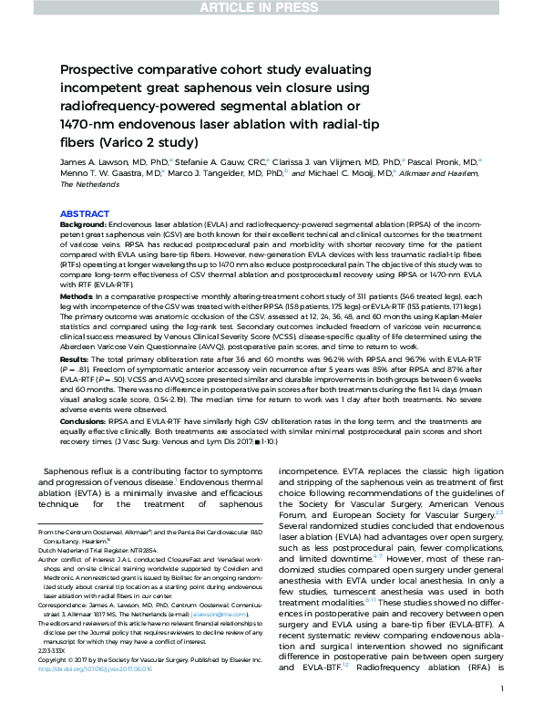 (PDF) Prospective comparative cohort study evaluating incompetent great ...