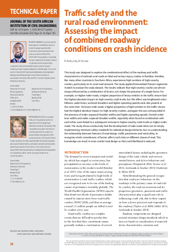 (PDF) Traffic safety and the rural road environment: Assessing the ...