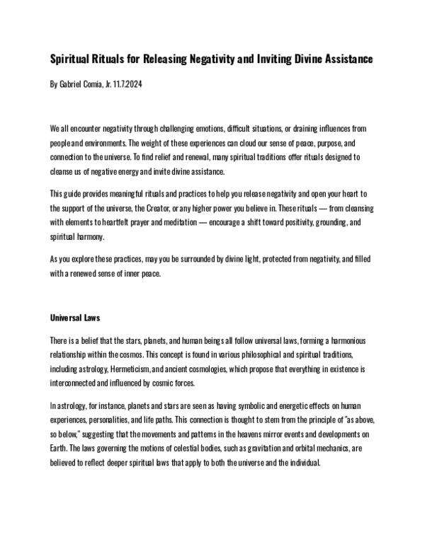 (PDF) Spiritual Rituals for Releasing Negativity and Inviting Divine ...